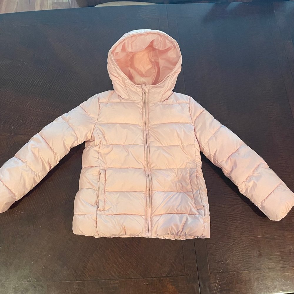 GAP Kids ColdControl Max Puffer Zip Hood Size Medium Soft Pink